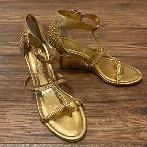 BCBG Max Azria Rose-Gold Wedges